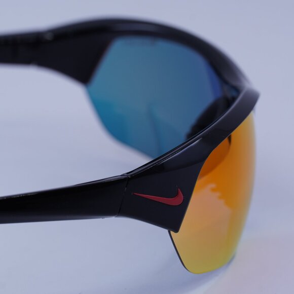 NIKE SKYLON ACE M FQ4684 010 Sunglasses Black Geometric Frame, Red Lenses - Picture 9 of 10